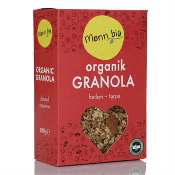 Organik Granola, Badem-Tarçın (330 gr) Monn Bio