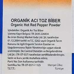 Organik Acı Toz Biber (40 gr) Ekoloji Market