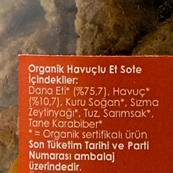 Organik Havuçlu Et Sote (300 gr) Magida