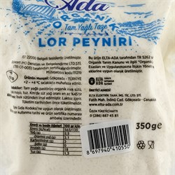 Organik Lor Peynir (350 gr) Ada