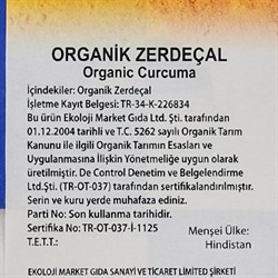 Organik Zerdeçal (35 gr) Ekoloji Market